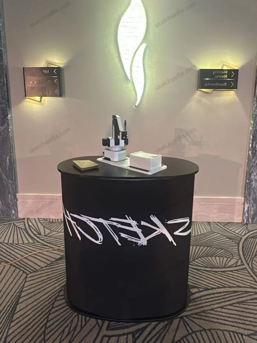 sketch robot at corporate event