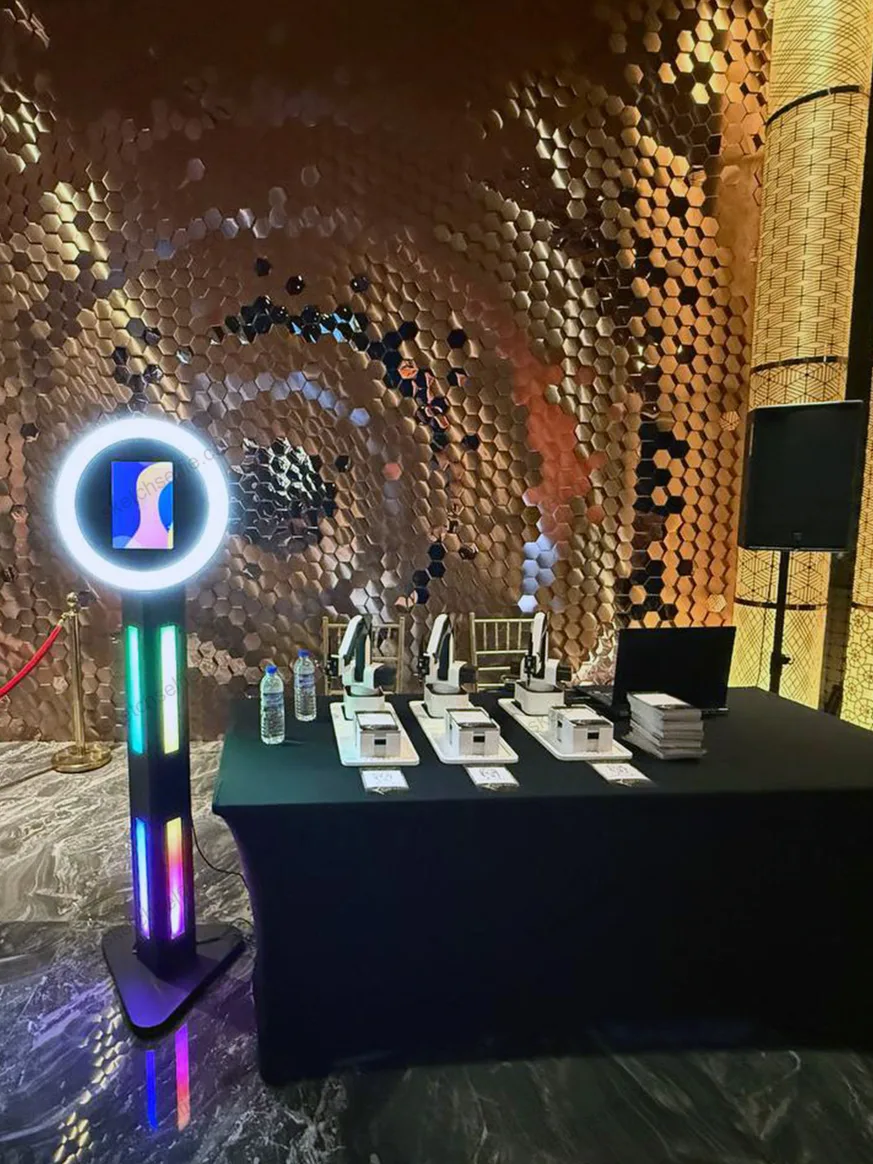 three sketch robots ready for event