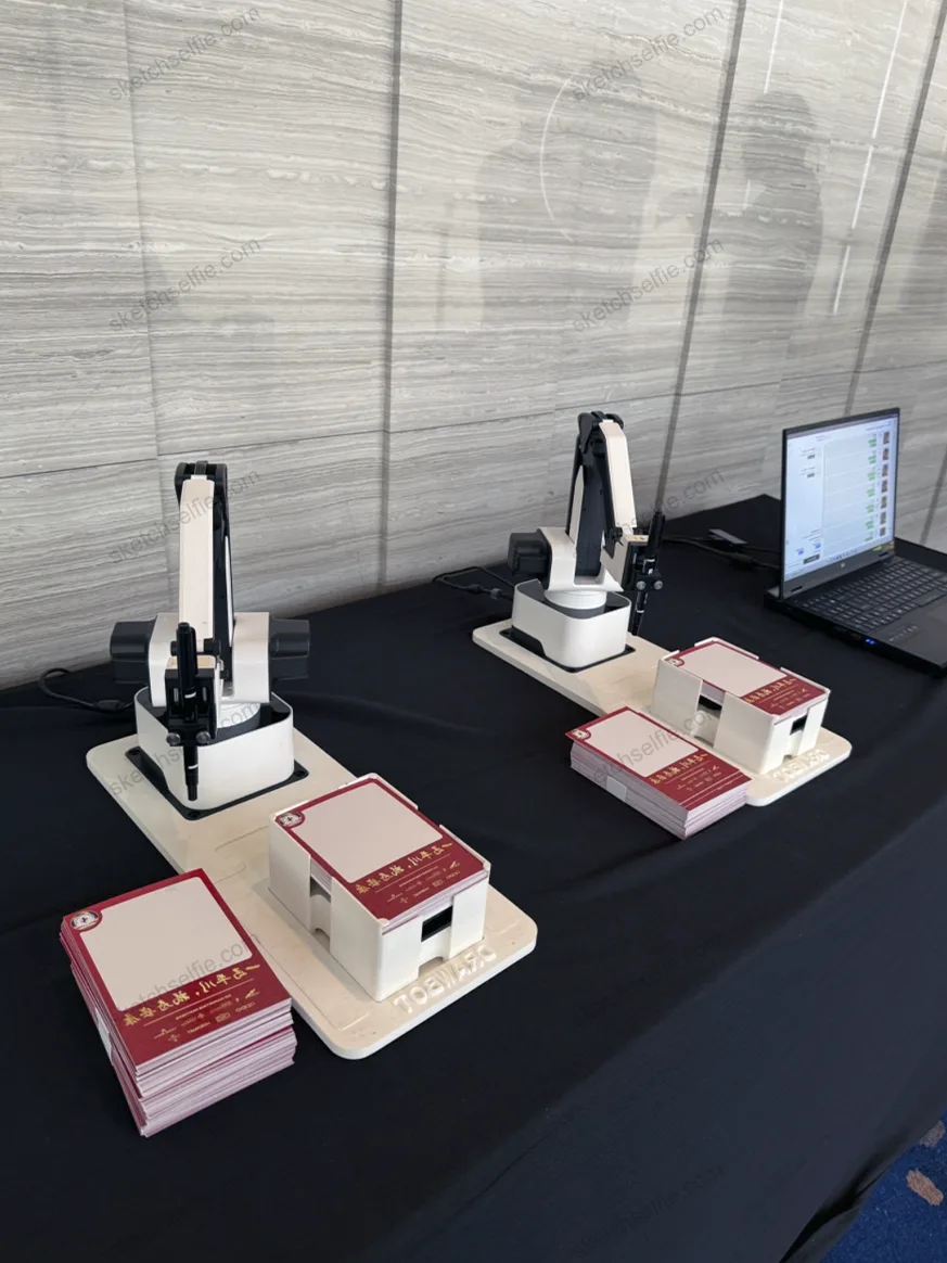 sketch robots at exhibition stand